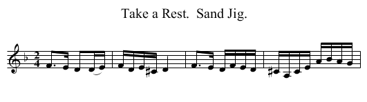 Take a Rest.  Sand Jig. - staff notation
