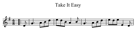 Take It Easy - staff notation