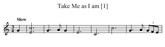 Take Me as I am [1] - staff notation