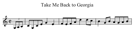 Take Me Back to Georgia - staff notation
