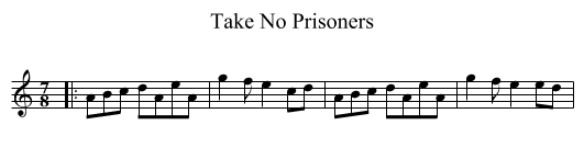 Take No Prisoners - staff notation