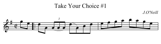 Take Your Choice #1 - staff notation