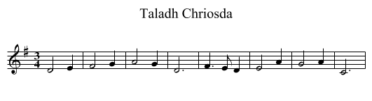 Taladh Chriosda - staff notation