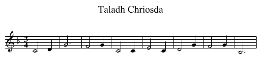 Taladh Chriosda - staff notation