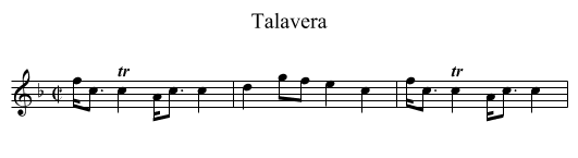 Talavera - staff notation