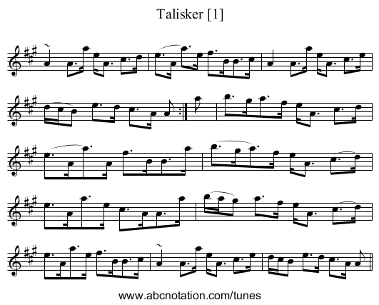 Talisker [1] - staff notation