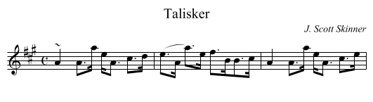 Talisker - staff notation