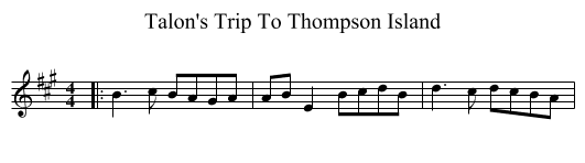 Talon's Trip To Thompson Island - staff notation