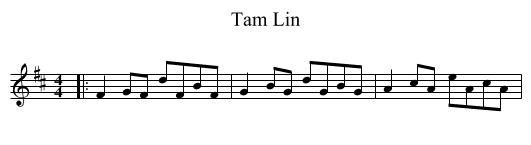 Tam Lin - staff notation