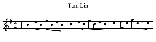 Tam Lin - staff notation