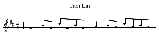 Tam Lin - staff notation