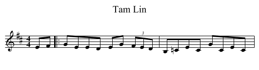 Tam Lin - staff notation