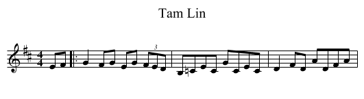 Tam Lin - staff notation