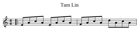 Tam Lin - staff notation