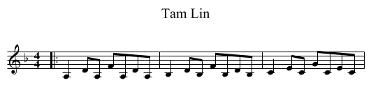 Tam Lin - staff notation