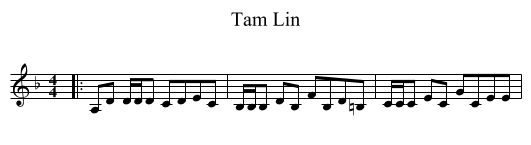 Tam Lin - staff notation