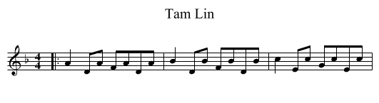 Tam Lin - staff notation