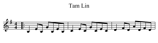 Tam Lin - staff notation