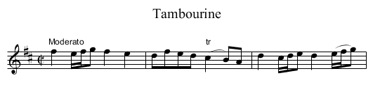 Tambourine - staff notation