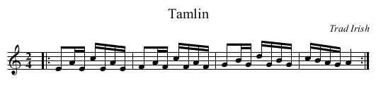 Tamlin - staff notation