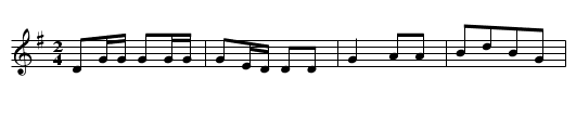 Tammas has ridden & Tammas has run - staff notation