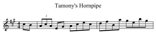 Tamony's Hornpipe - staff notation