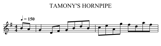 TAMONY'S HORNPIPE - staff notation