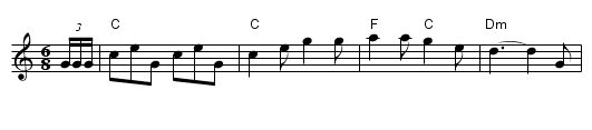 Tam's Hunting Horn - staff notation