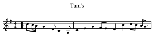 Tam's - staff notation
