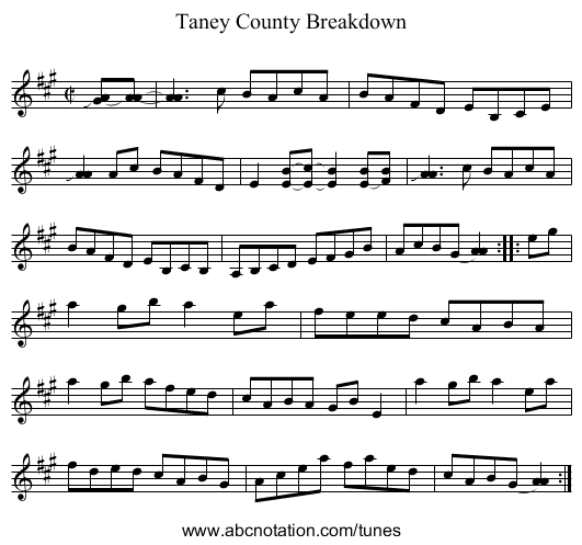 Taney County Breakdown - staff notation