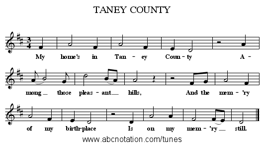 TANEY COUNTY - staff notation
