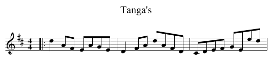 Tanga's - staff notation