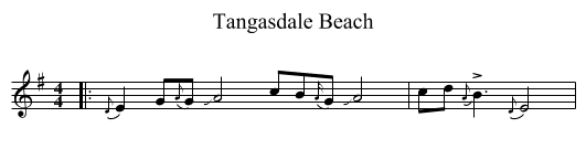 Tangasdale Beach - staff notation