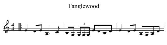 Tanglewood - staff notation