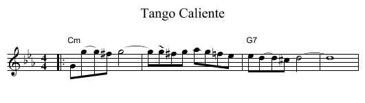Tango Caliente - staff notation