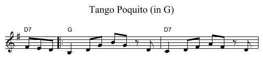 Tango Poquito (in G) - staff notation