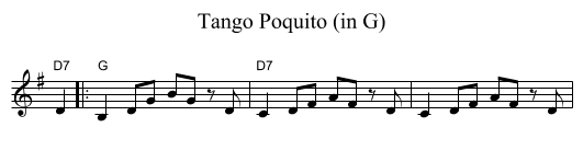 Tango Poquito (in G) - staff notation