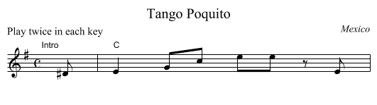 Tango Poquito - staff notation