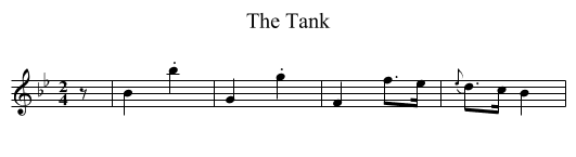 Tank, The - staff notation