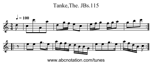Tanke,The. JBs.115 - staff notation