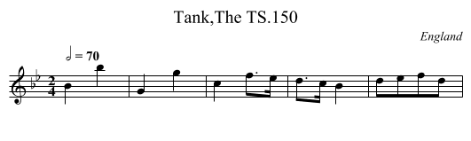 Tank,The TS.150 - staff notation