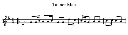 Tanner Man - staff notation