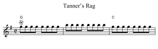 Tanner’s Rag - staff notation