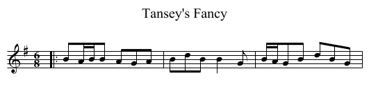 Tansey's Fancy - staff notation