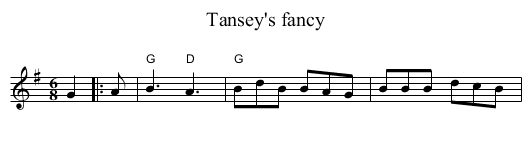 Tansey's fancy - staff notation