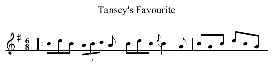 Tansey's Favourite - staff notation