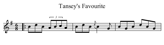 Tansey's Favourite - staff notation