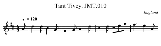 Tant Tivey. JMT.010 - staff notation