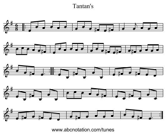 Tantan's - staff notation