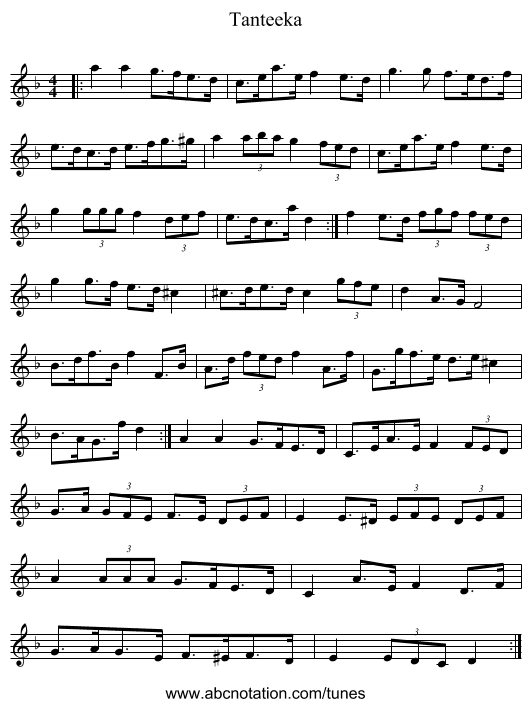 Tanteeka - staff notation